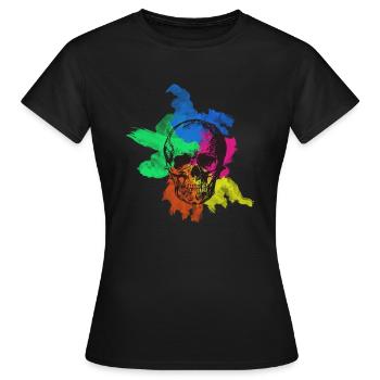 crâne coloré - T-shirt Femme - noir - Devant - AI Model Female 172 dark (172cm)