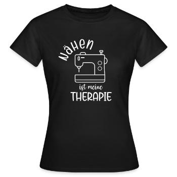 Nähen ist meine Therapie - Frauen T-Shirt - Schwarz - Vorne - AI Model Female 172 dark (172cm)
