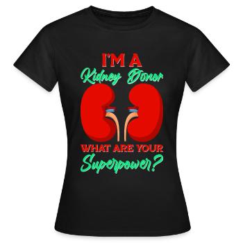 Dons d’organes Don d’organes Transplantation d’organes - T-shirt Femme - noir - Devant - AI Model Female 172 dark (172cm)