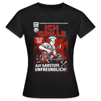 Je grille - Hostile au niveau de la cuisson ! - T-shirt Femme - noir - Devant - AI Model Female 172 dark (172cm)
