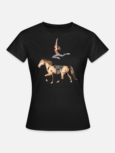 Tour de saut équitation cheval amour - T-shirt Femme - noir