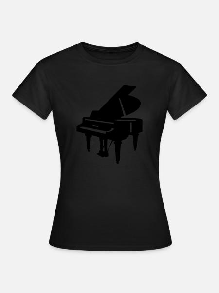Piano - Frauen T-Shirt - Schwarz