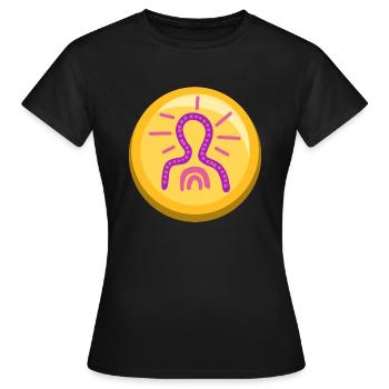 Icône d’autocollant de méditation Zen - T-shirt Femme - noir - Devant - AI Model Female 172 dark (172cm)