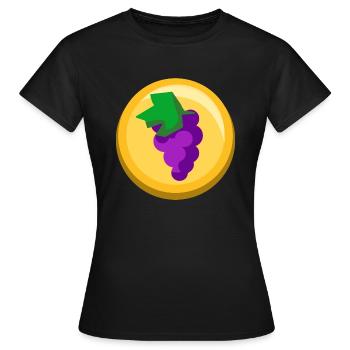 Icône de fruit d’autocollant de raisin - T-shirt Femme - noir - Devant - AI Model Female 172 dark (172cm)
