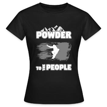 snowboard powder people - Women's T-Shirt - black - Front - AI Model Female 172 dark (172cm)