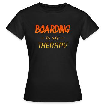 boarding - Frauen T-Shirt - Schwarz - Vorne - AI Model Female 172 dark (172cm)