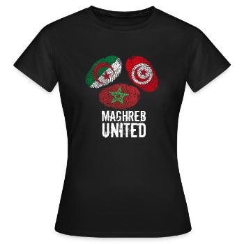 MAGHREB UNITED المغرب - T-shirt Femme - noir - Devant - AI Model Female 172 dark (172cm)