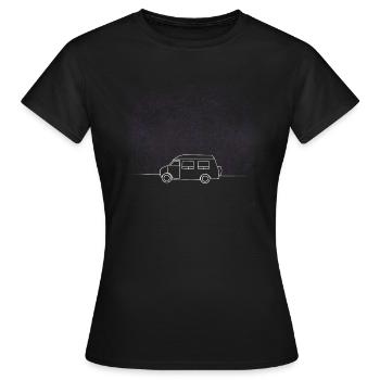 Road Trip Travel Road Trip Vanlife Starry Sky - Women's T-Shirt - black - Front - AI Model Female 172 dark (172cm)