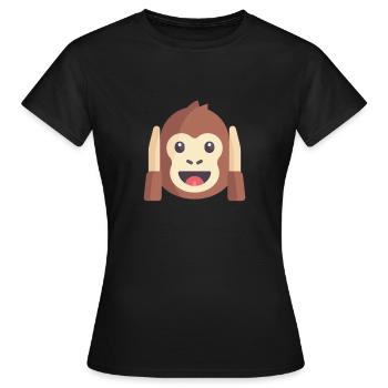 émoticône de singe mignon - T-shirt Femme - noir - Devant - AI Model Female 172 dark (172cm)