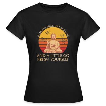 I’m Mostly Peace Love Light - Yoga Meditation - T-shirt Femme - noir - Devant - AI Model Female 172 dark (172cm)