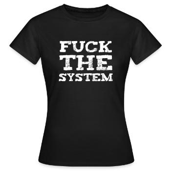 Baiser le système - T-shirt Femme - noir - Devant - AI Model Female 172 dark (172cm)