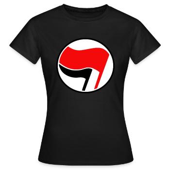Logo delle bandiere Antifa - Maglietta da donna - nero - Fronte - AI Model Female 172 dark (172cm)