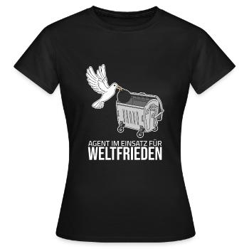 Paix dans le monde - Agent en action - T-shirt Femme - noir - Devant - AI Model Female 172 dark (172cm)