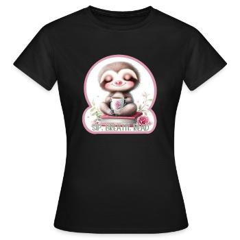 Paresseux de lecture relaxant - Cozy Book Lover Design - T-shirt Femme - noir - Devant - AI Model Female 172 dark (172cm)