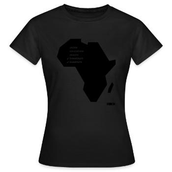 Free-Africa - Frauen T-Shirt - Schwarz - Vorne - AI Model Female 172 dark (172cm)