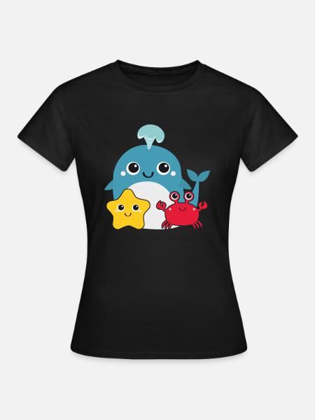 Kleiner Wal - Frauen T-Shirt - Schwarz