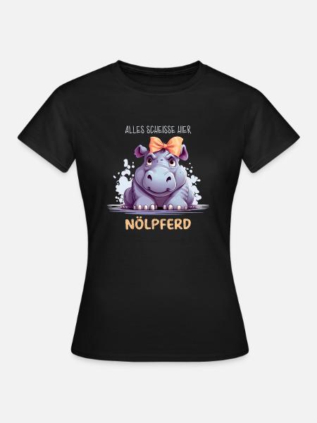 Nölpferd - Frauen T-Shirt - Schwarz
