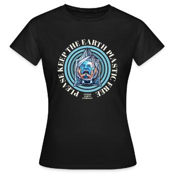 Sol sans plastique - T-shirt Femme - noir - Devant - AI Model Female 172 dark (172cm)