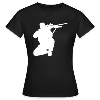 Sniper Soldat - Armes et Munitions Militaire - T-shirt Femme - noir - Devant - AI Model Female 172 dark (172cm)