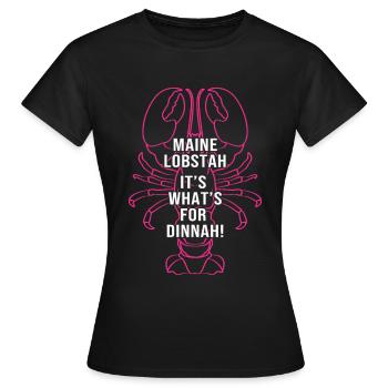 Homard Fruits de mer Homard du Maine Langouste - T-shirt Femme - noir - Devant - AI Model Female 172 dark (172cm)