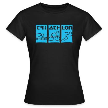 Triathlon cyan - Frauen T-Shirt - Schwarz - Vorne - AI Model Female 172 dark (172cm)