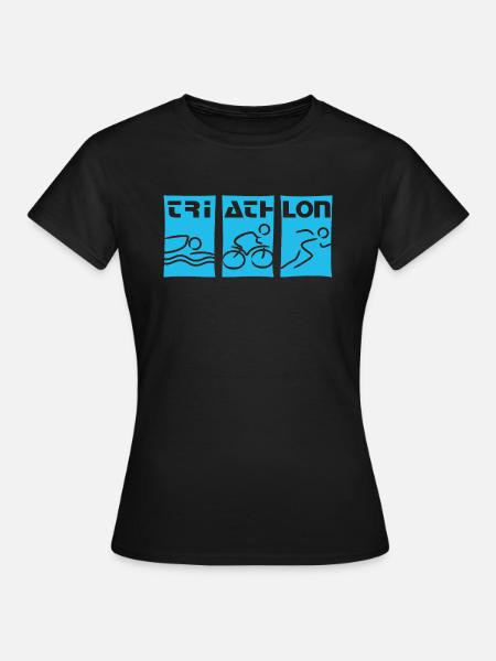 Triathlon cyan - Frauen T-Shirt - Schwarz