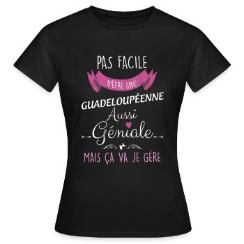 Guadeloupéenne Femme île De La Guadeloupe - T-shirt Femme - noir - Devant - AI Model Female 172 dark (172cm)