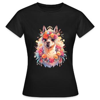 Lama - Women's T-Shirt - black - Front - AI Model Female 172 dark (172cm)