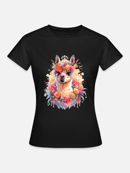 Lama - Frauen T-Shirt - Schwarz