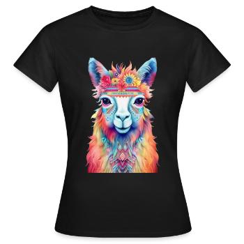 Lama - Women's T-Shirt - black - Front - AI Model Female 172 dark (172cm)
