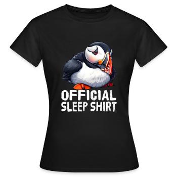 Official Atlantic Puffin Sleep Shirt - Women's T-Shirt - black - Front - AI Model Female 172 dark (172cm)