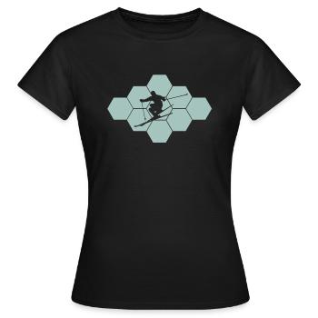 skiing ski skier - Frauen T-Shirt - Schwarz - Vorne - AI Model Female 172 dark (172cm)