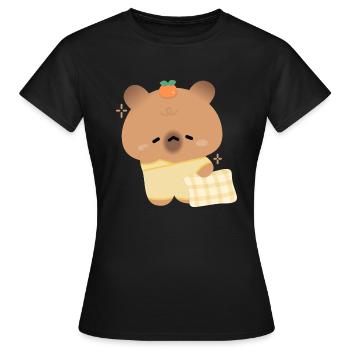Verschlafenes Wasserschwein - Frauen T-Shirt - Schwarz - Vorne - AI Model Female 172 dark (172cm)