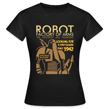 robot2_3c - Frauen T-Shirt - Schwarz - Vorne - AI Model Female 172 dark (172cm)