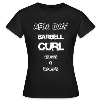 ARM DAY Training Gym 2reborn BARREL CURL - T-shirt Femme - noir - Devant - AI Model Female 172 dark (172cm)