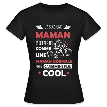 Maman Motarde - T-shirt Femme - noir - Devant - AI Model Female 172 dark (172cm)