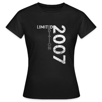 Limited Edition 2007 Geburtstag Jahrgang 2007 - Frauen T-Shirt - Schwarz - Vorne - AI Model Female 172 dark (172cm)