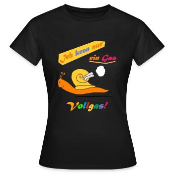 Ich kenn nur ein Gas: Vollgas! - Frauen T-Shirt - Schwarz - Vorne - AI Model Female 172 dark (172cm)