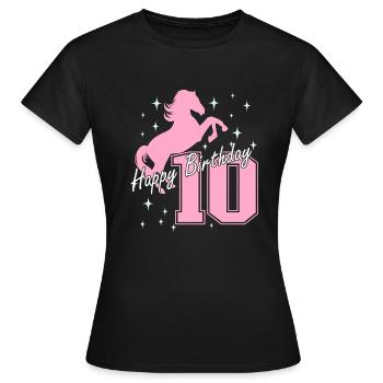 10. Geburtstag Reiten Pferd Reitstall - Frauen T-Shirt - Schwarz - Vorne - AI Model Female 172 dark (172cm)