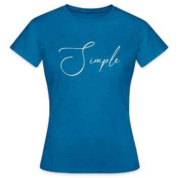 Simple Text - Women's T-Shirt - antique blue sapphire heather - Front - AI Model Female 172 dark (172cm)