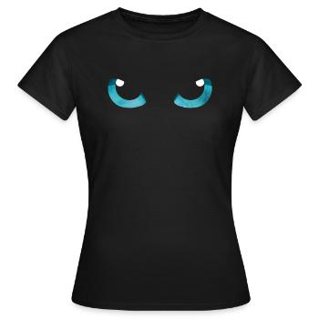 Cat Eyes Blue - Women's T-Shirt - black - Front - AI Model Female 172 dark (172cm)