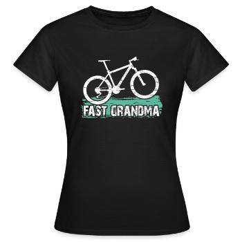 Quick granny on the bike - Women's T-Shirt - black - Front - AI Model Female 172 dark (172cm)