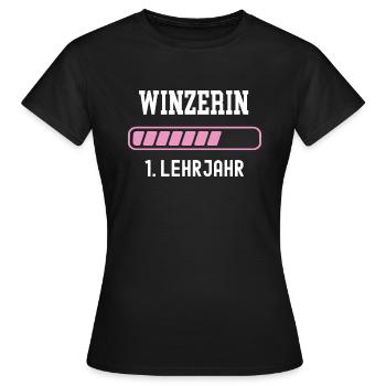 Winzerin Ausbildung 1 Lehrjahr erstes Berufsjahr - Frauen T-Shirt - Schwarz - Vorne - AI Model Female 172 dark (172cm)