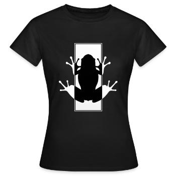 Frosch, Biologie, Amphibien, Lurche, Zoologie - Frauen T-Shirt - Schwarz - Vorne - AI Model Female 172 dark (172cm)