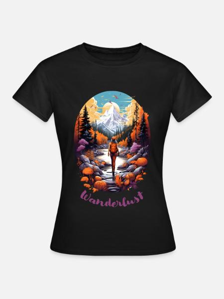 Wandern - Frau 2 - Frauen T-Shirt - Schwarz
