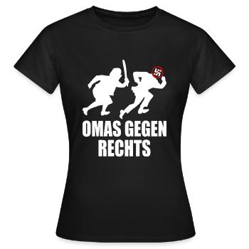 Omas gegen rechts - Frauen T-Shirt - Schwarz - Vorne - AI Model Female 172 dark (172cm)