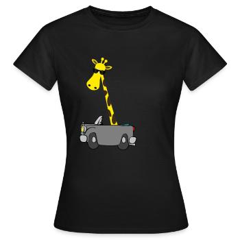 Girafe avec lunettes de soleil | Le cadeau parfait - T-shirt Femme - noir - Devant - AI Model Female 172 dark (172cm)