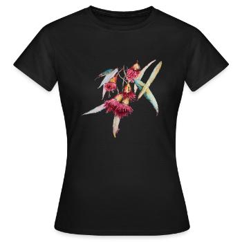 Eucalyptus - hand-drawn watercolor - Women's T-Shirt - black - Front - AI Model Female 172 dark (172cm)