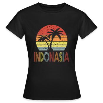 Indonésie - T-shirt Femme - noir - Devant - AI Model Female 172 dark (172cm)