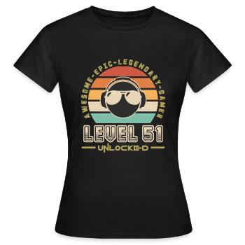 Level 51 - Women's T-Shirt - black - Front - AI Model Female 172 dark (172cm)